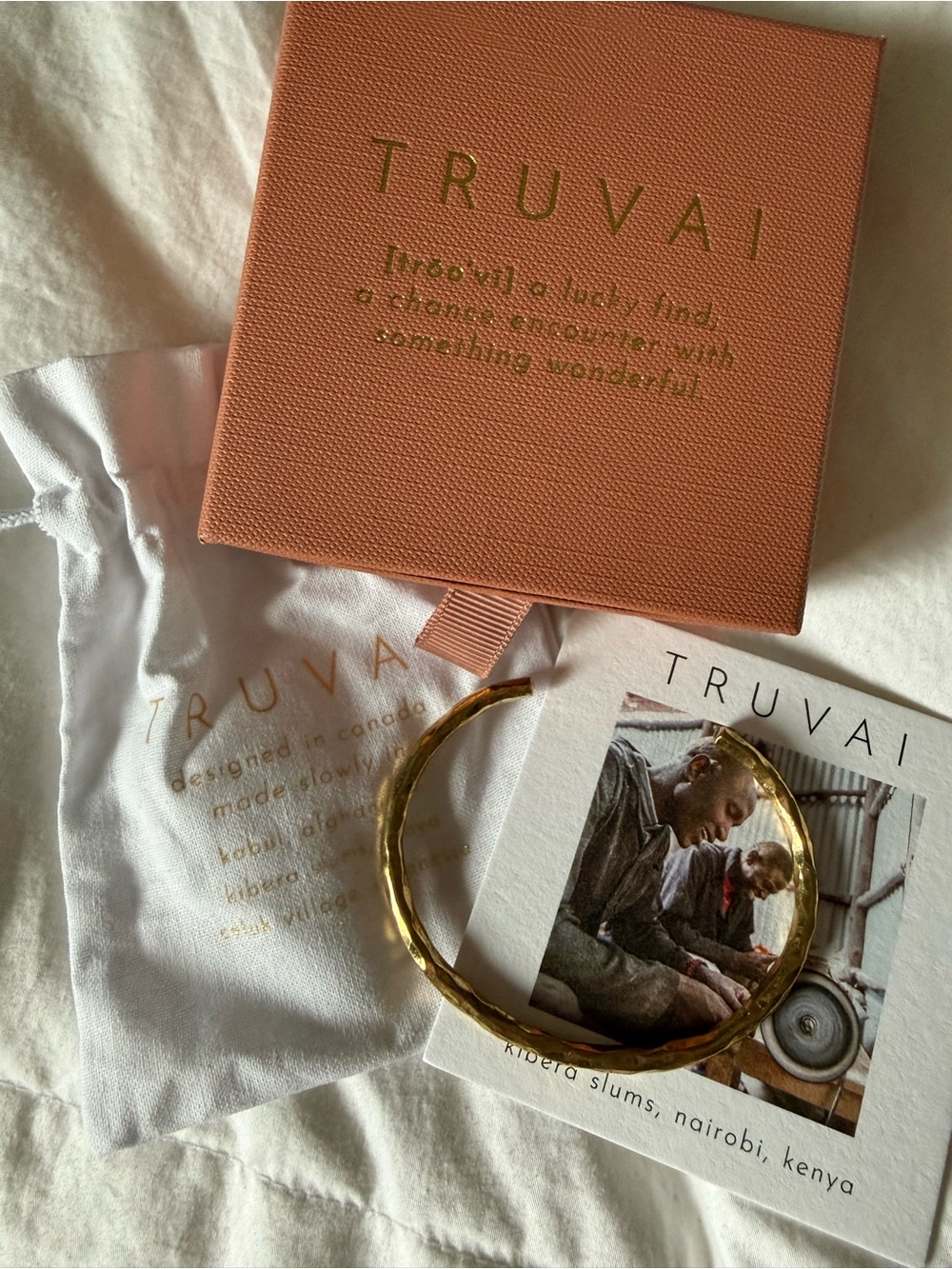 Jilly Box - Truvai gold cuff bracelet NWT
